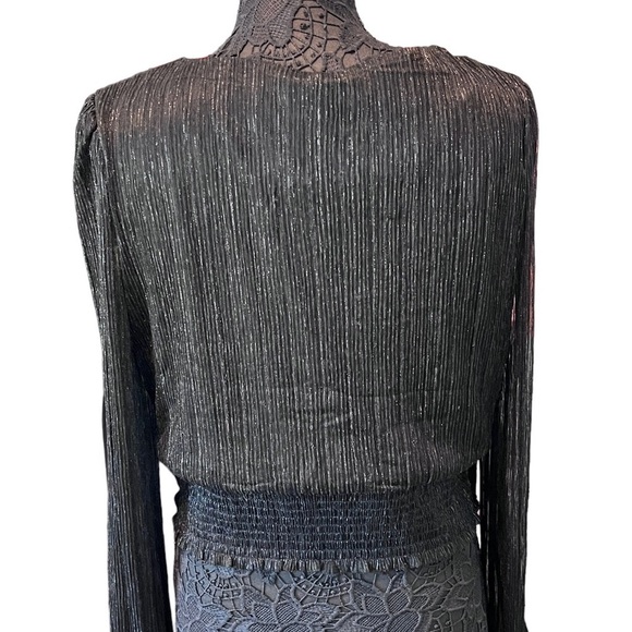 NWT Joie semi-sheer long sleeves gathered blouse - Picture 6 of 6